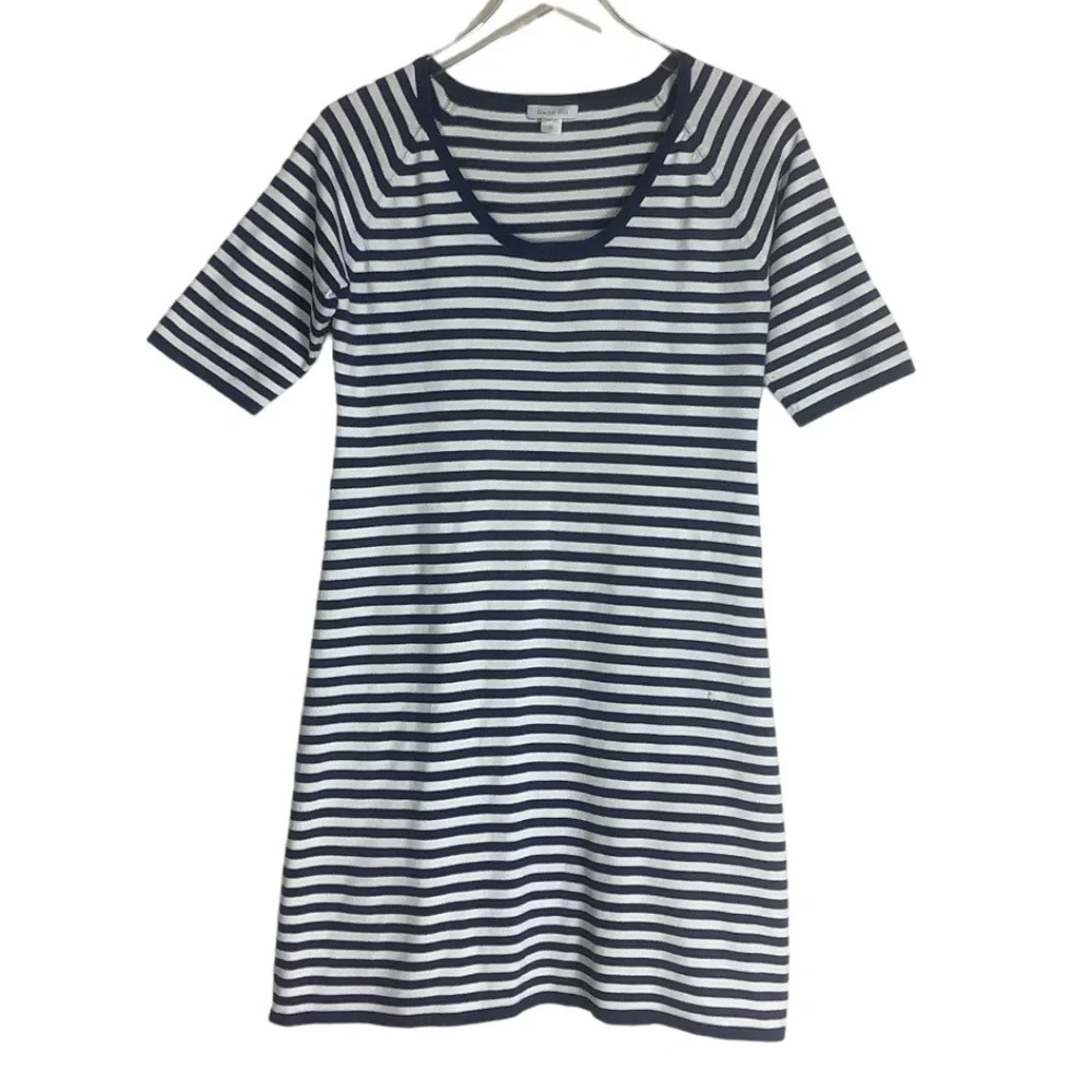 Garnet‎ Hill Marine Striped Shirt Knit Dress M